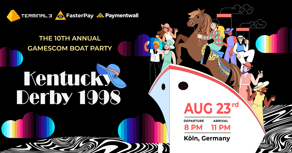 Terminal3/FasterPay/Paymentwall Gamescom 2023 Kentucky Derby Boat Party